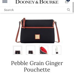 Dooney & Bourke Black Pebble Grain Ginger Pouchette